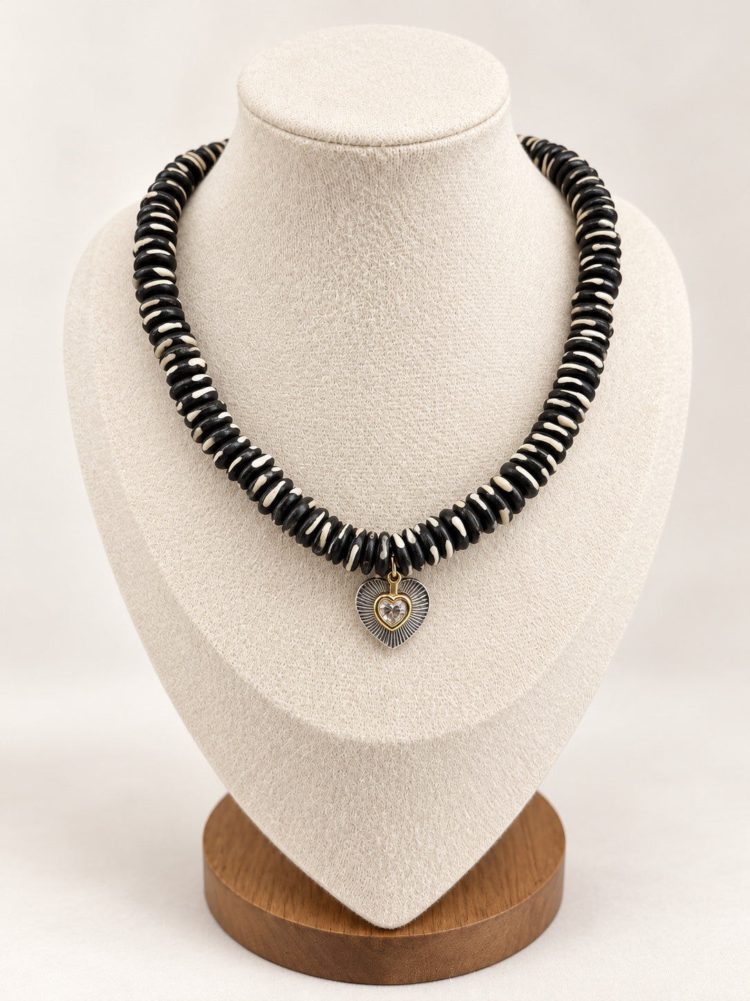Zebra Necklace on display bust