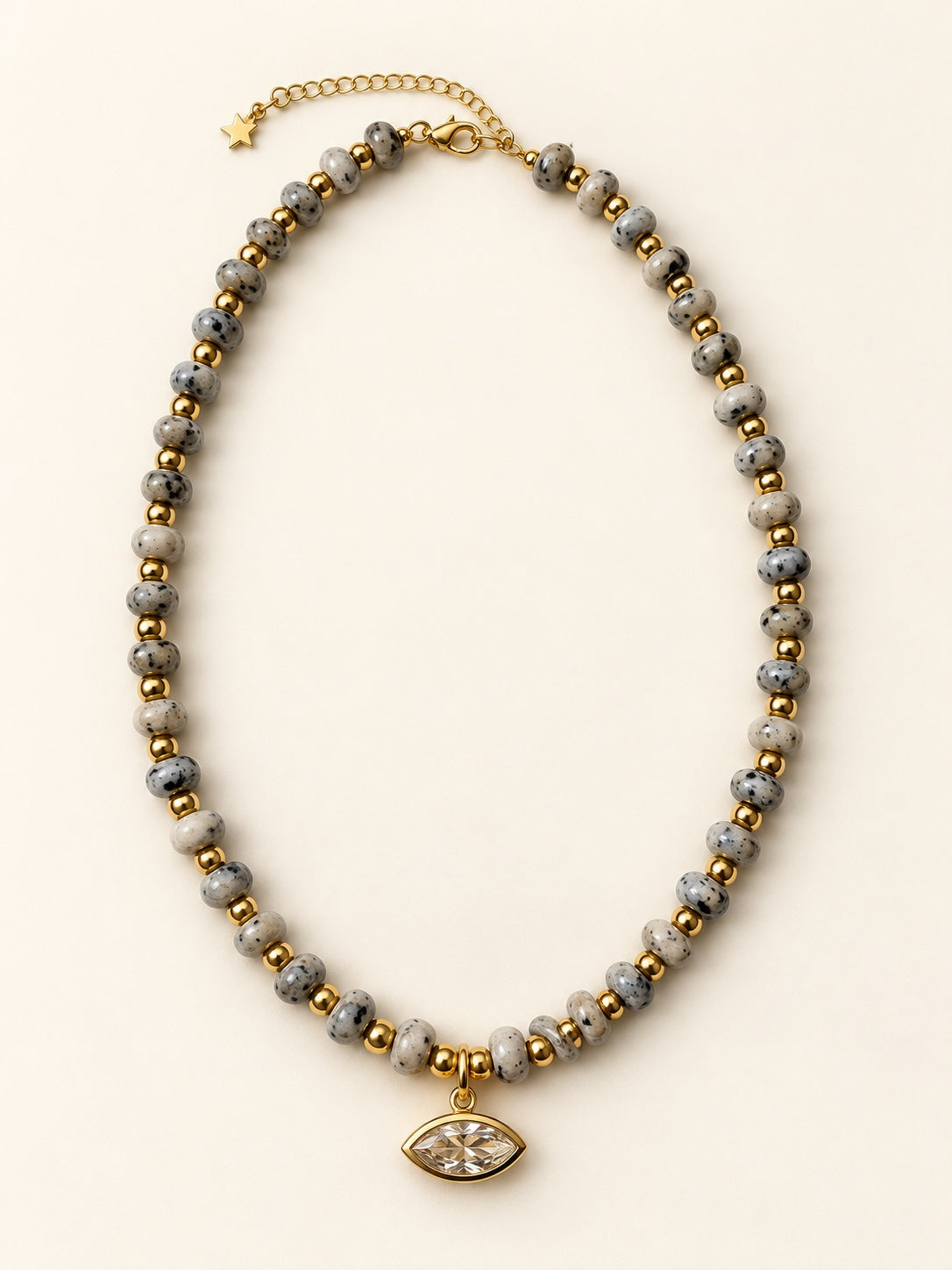 Dalmatian Necklace laid out to show the full design