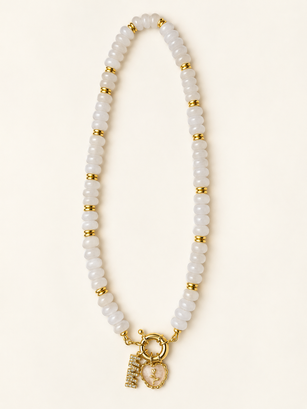 Ivory Necklace upright with the original charms positioned at the bottom; charms sold separately